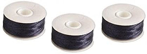 Nymo Nylon Monocord Thread. Black Size B. 3 Bobbins of 72 yards (216 feet)