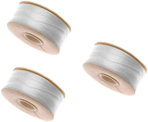 Nymo Nylon Monocord Thread. White Size B. 3 Bobbins of 72 yards (216 feet)