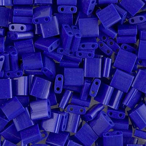 50 Grams Miyuki Tila Bead 5x5mm Opaque Cobalt Glass Bulk Bag TL414-50