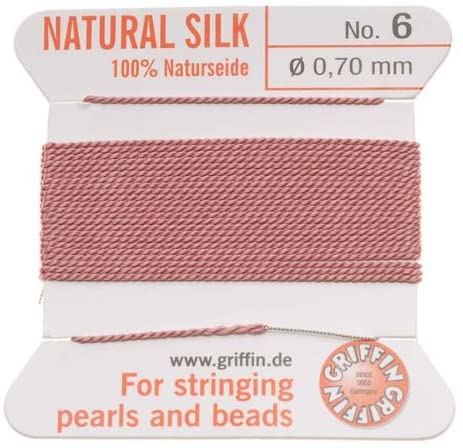 Griffin Silk Beading Cord & Needle Sz 6 Pink