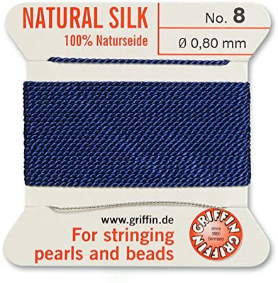 Griffin Bead Cord 100% Natural Silk Dark Blue #8