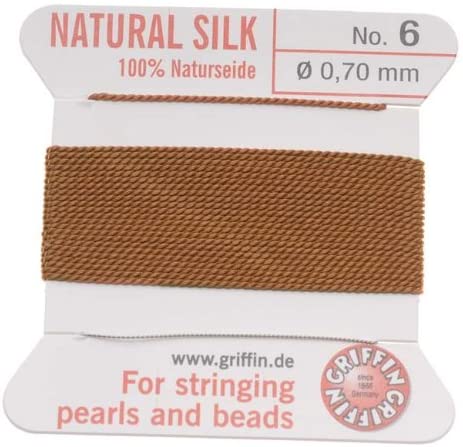 Griffin Silk Beading Cord & Needle Size 6 Carnelian