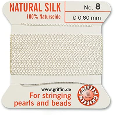Griffin Bead Cord 100% Natural Silk White #8