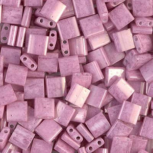 50 Grams Miyuki Tila Bead 5x5mm Opaque Antique Rose Luster Glass Bulk Bag TL599-50