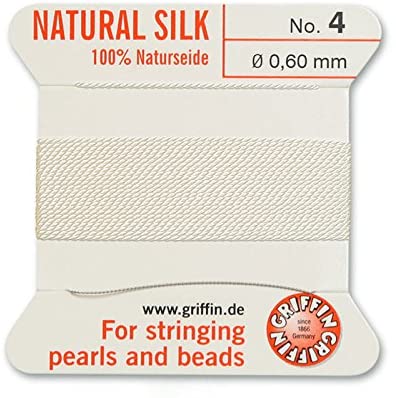 Griffin Bead Cord 100% Natural Silk White #4