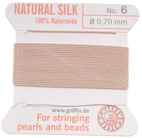 Griffin Silk Beading Cord & Needle Sz 6 Light Pink
