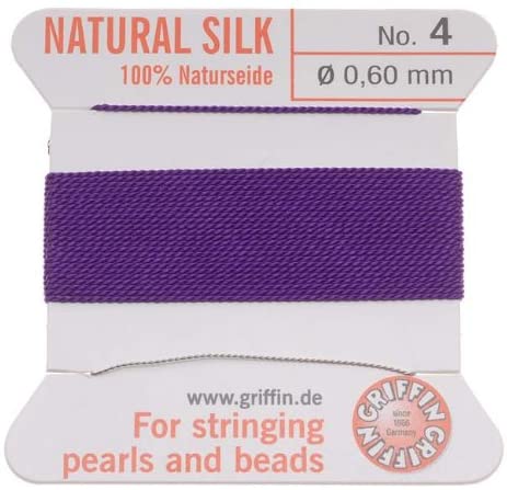 Griffin Silk Beading Cord Needle Size 4 Amethyst Purple