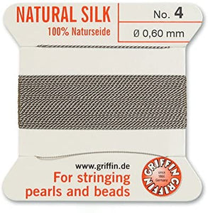 Griffin Bead Cord 100% Natural Silk Grey #4