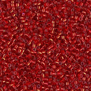 50 Grams Miyuki Delica Bead 11/0 Red Dyed Silver-Lined Bulk Bag DB0602-50